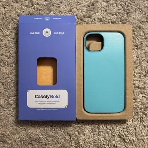 Casely iPhone 15 Plus Bold Aquamarine-Ocean Blue Shimmer Case